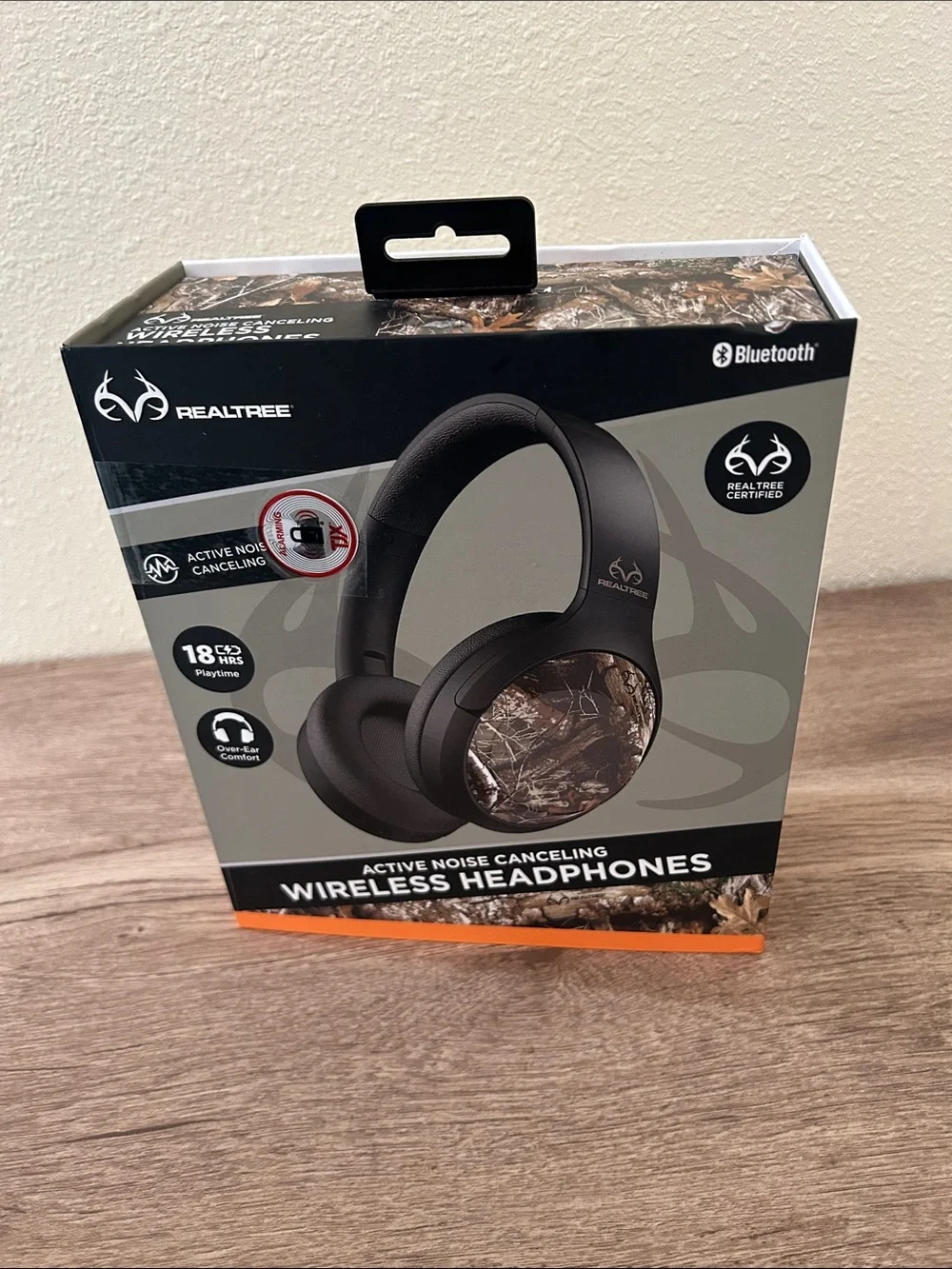 Over-Ear Wireless Headphones in Black with Camo Ear Cups